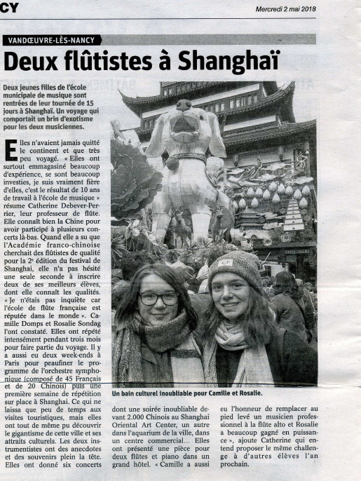 Fl&ucirc;tistes &agrave; Shanghai