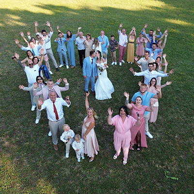 Photo de groupe par drone