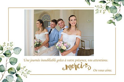 12 TIRAGES PHOTO 15x20 CM CARTE DE REMERCIEMENTS AVEC CONCEPTION GRAPHIQUE